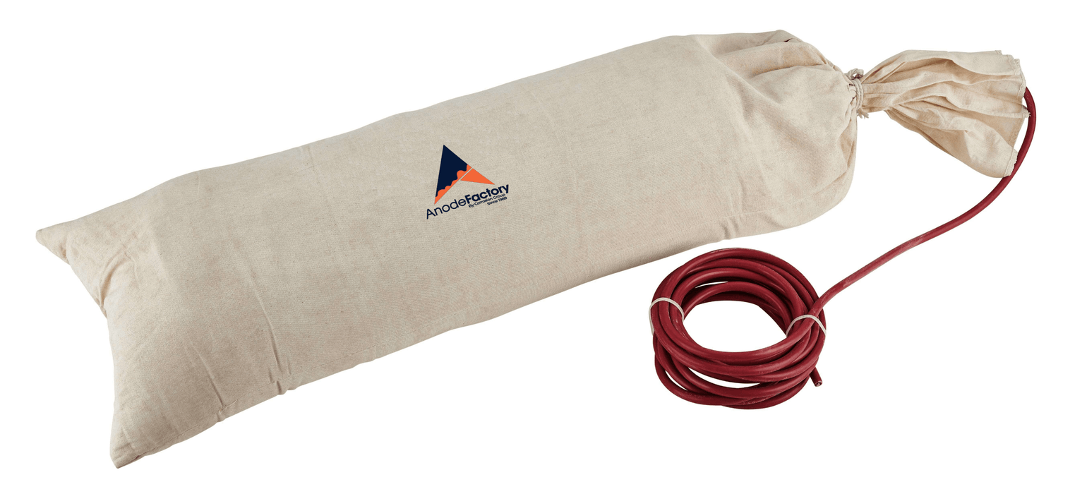 mg-anode في backfill 14.5 كجم/17 رطل ، 1.7 فولت ، inkl 10m ، 10mm2 röd xlpe/pvc