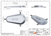 B111050, Typ 105, 105-405 x 220 x 35 mm/15,94 x 8.66 x 1,38in