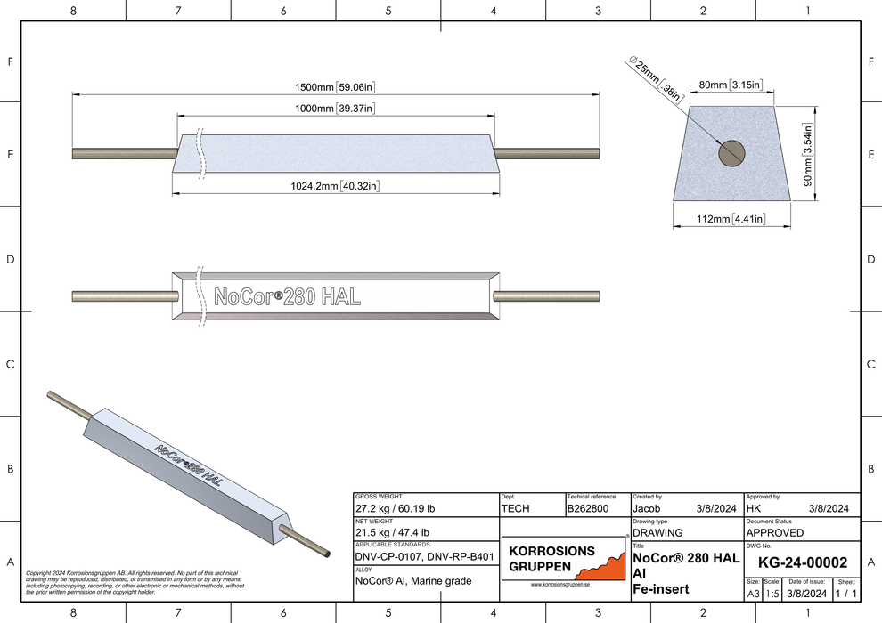 Drawing for Anode for Harbour