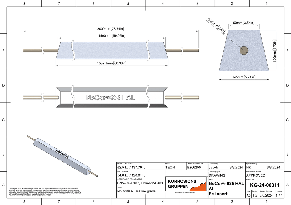 Drawing Harbour Anode No Corrosion B266250-1