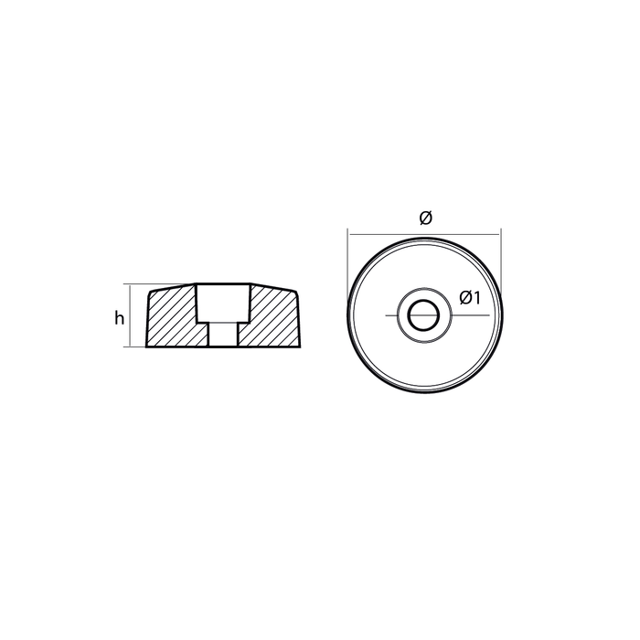 Zinc anode Flex O Fold, Dia: 1.25inch*13