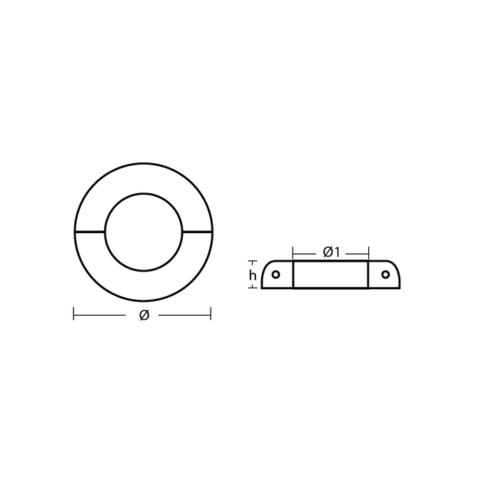 Zinkanod Axel Kort ، Ø85mm/3.35in axel ، 1،7kg/3.79lb