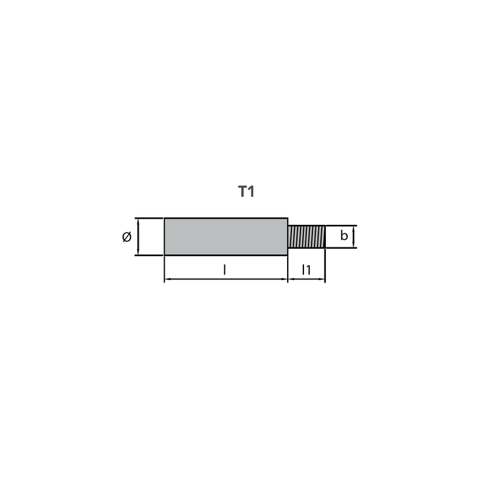 Aluminiumanod Volvo Penta, typ pencil anode Ø15 L.40, 7/16" UNC, VP832989 - AnodeFactory