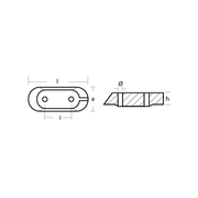 Magnesiumanod Yamaha small plate for engine, 4-15 HP (up to 1989), 65W-45251-00 - AnodeFactory