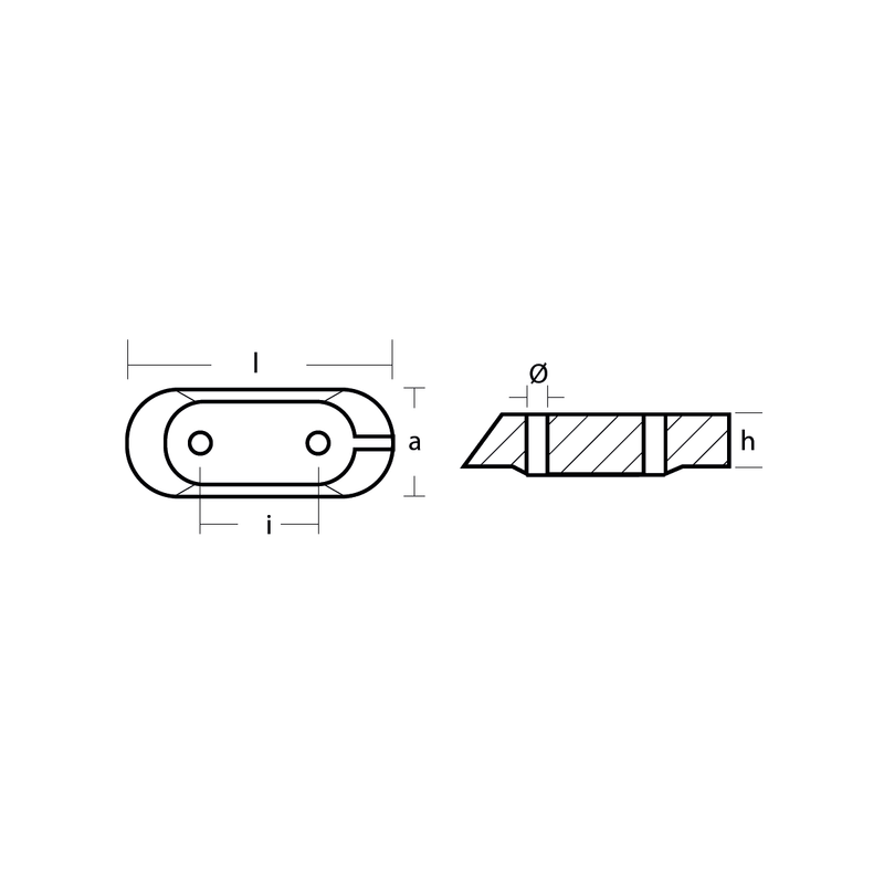 Magnesiumanod Yamaha small plate for engine, 4-15 HP (up to 1989), 65W-45251-00 - AnodeFactory