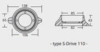 Ritning på Zinkanod Volvo Penta typ S-Drive 110, motoranod, VP875812, R800705, 0.895KG - AnodeFactory