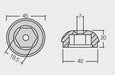 Zinkanod bogpropeller, konisk, 0.123KG, 7mm - AnodeFactory