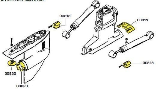 Aluminum anode kit Bravo one, complete kit