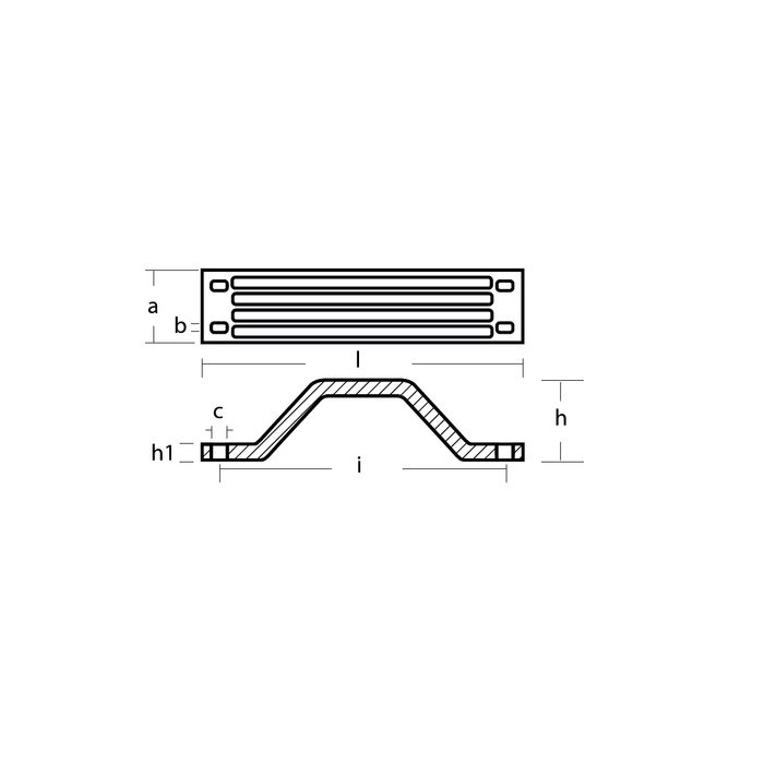 Ritning på Zinkanod Yamaha, motor, 6G5-45251-02, R801112 - AnodeFactory