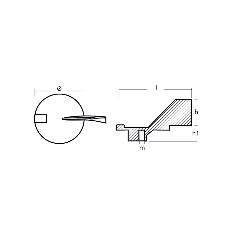 Ritning på Zinkanod Yamaha, motor, 67F-45371-00, 0.391kg, R801140 - AnodeFactory