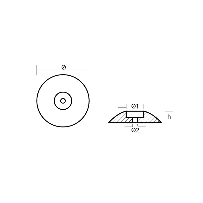 Magnesiumanod roder - Ø=90mm, 0.11KG - AnodeFactory