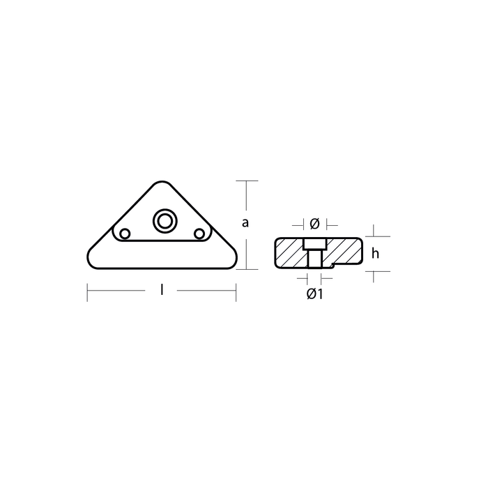 Magnesiumanod triangel Volvo Penta, motor, SX, DPX, XDP-B, VP872793 - AnodeFactory