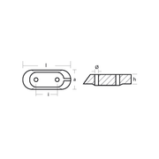 Aluminiumanod Yamaha small plate for engine, 4-15 HP (up to 1989), 65W-45251-00 - AnodeFactory