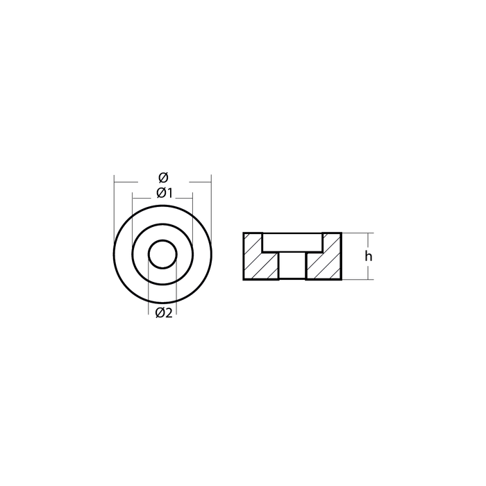 Suzuki button anode Ø21 H.10, 55321-87J00 eller 5532187J00